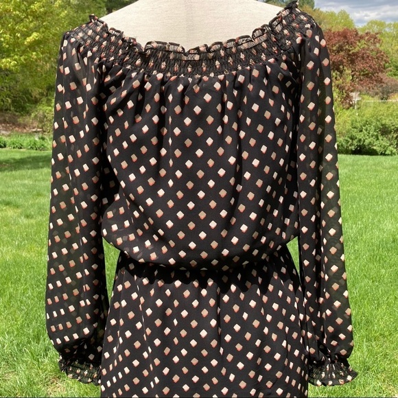 WHBM Off-The-Shoulder Chiffon Flowy Print Dress - Picture 12 of 12